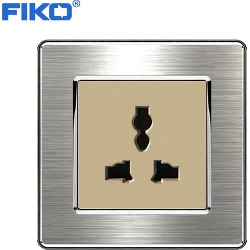 FIKO home hotel 13A Universal socket UK home hotel standard , UK wall power socket ,86mm *86mm stainless steel panel standard
