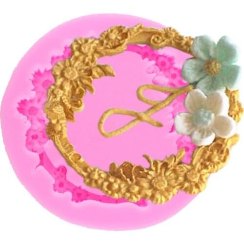 Anadem frame shaped 3D Reverse sugar molding Food Grade silicone mould polymer clay molds chocolate cake decoration tools F-0727