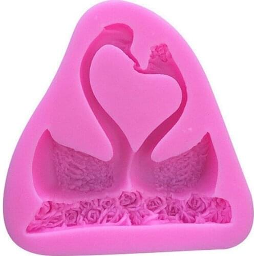 Baking tools DIY Sugar craft Cake Romantic swan Silicone Mold Fondant Mold Cake Candle soap decorating Tools Gum paste Mold