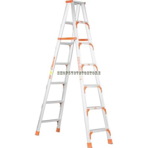 Ladder 2.5m 3m Thick Folding Aluminum Alloy Herringbone Ladder Stainless Steel Ladder Double Side Ladder Mobile Ladder Pavilion