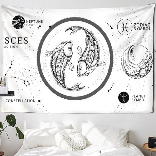 Mandala Tapestry White Black Sun And Moon Tapestry Wall Hanging Gossip Tapestries Hippie Wall Rugs Dorm Decor Blanket