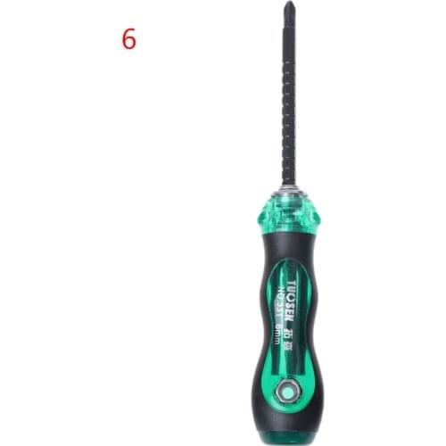 TOOZO 3/5/6" Mini Ratchet Screwdriver Cr-V Dual-end Slotted Cross Household Hand Tool