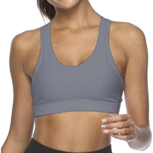 Fashionable Ladies Sports Bra New Solid Color Fitness Shockproof Vest Women Easy To Carry Mobile Phone Sportswear