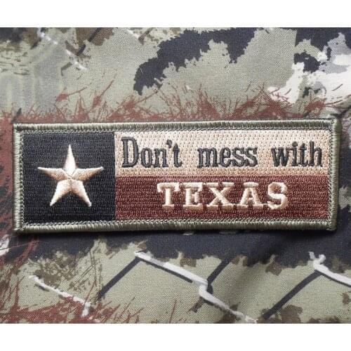 Don't mess with Texas Flag Embroidered Patch military insignia army hook&loop USA state flag patches tactical for cap jacket