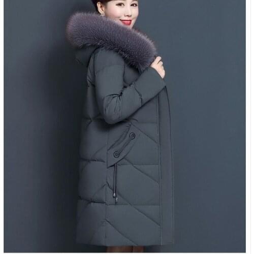 2020 New Casual autumn winter women long parkas Warm hooded long sleeve female jacket High street large size Down Jackets