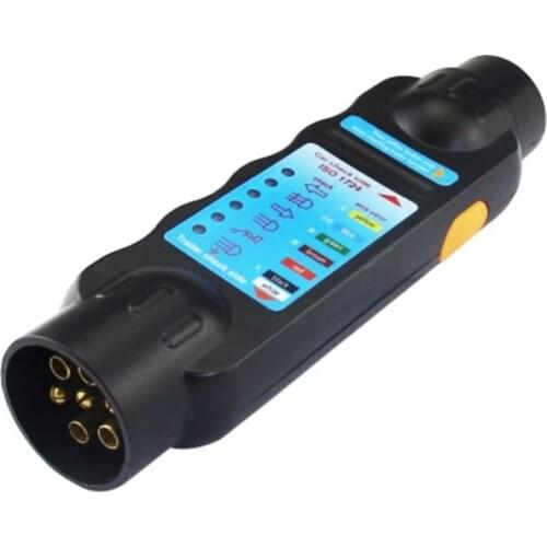 Durable 12V 7-Pin Car Truck Trailer Plug Socket Tester Wiring Circuit Light Test Tool For European Diagnostic Tools