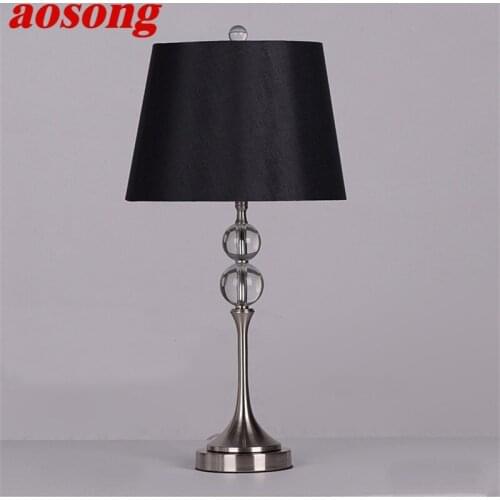 AOSONG Simple Table Lamp Modern LED Crystal Decorative Desk Light for Home Bed Room Bedside