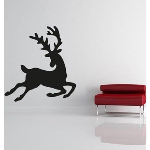 Jumping Reindeer Wall Stickers for Living Room Art Decorations for Christmas Wallpaper Decals Bedroom Vinyl Art Murals L564