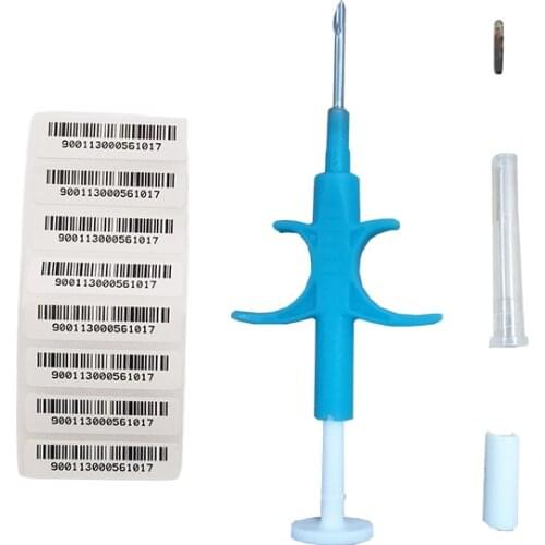 X100pcs ISO11784/5 FDX-B Parylene RFID microchip injector PIT tag animal implanter chip syringe for cat dog cow identification