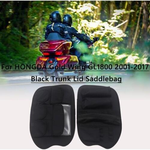 Motorcycle Trunk Lid Organizer bag Set Black Trunk Lid Saddlebag For HONGDA GoldWing Gold Wing GL1800 GL 1800 F6B F6 B 2001-2017