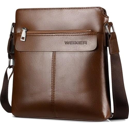 WEIXIER Mens Crossbody Bag Men Shoulder Bags Zippers Handbags Large Capacity Vertical Squarer Bag for Male Messenger Tote Bags
