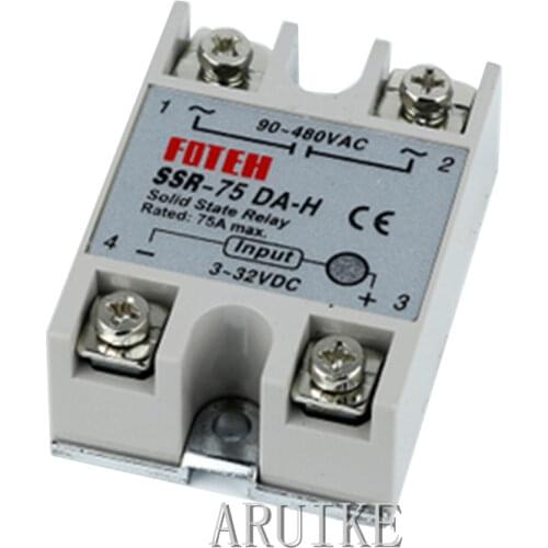 Solid state relay SSR-75DA-H 90DA 100DA 80A SSR 75DA H DC TO AC Resistance Regulator