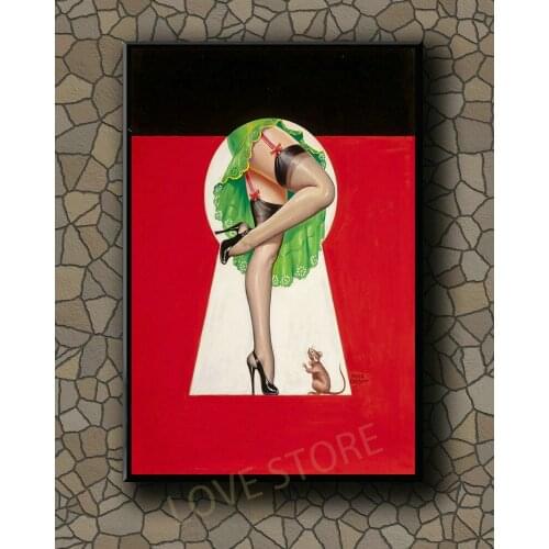 P439 Vintage Beautiful Pin-up Girl Classic Picture 583 Silk Fabric Poster Art Decor Indoor Painting Gift