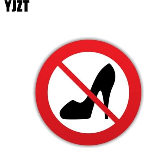 YJZT 11CM*11CM Warning Car Sticker Funny No Women Shoe PVC Decal 12-1410