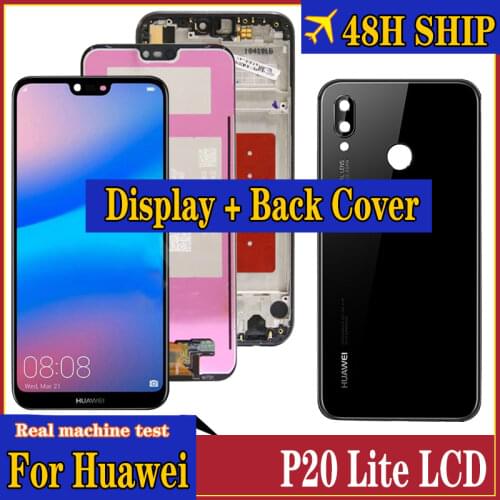 For Huawei P20 Lite LCD Screen for Huawei Nova 3e LCD Display Touch Screen Digitizer Assembly ANE-LX1 ANE-LX3 with back cover