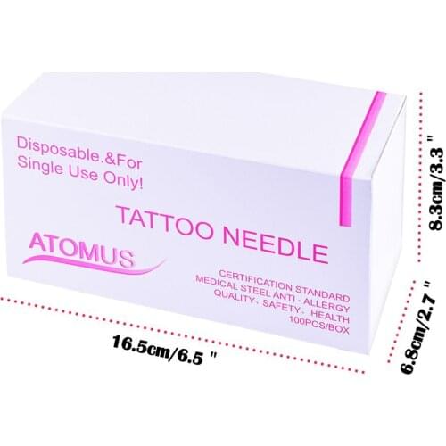 100pcs Disposable Sterile Tattoo Needles 10 Mixed Sizes - 3RL 5RL 7RL 9RL 3RS 5RS 7RS 9RS 5M1 7M1