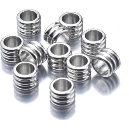 20pcs Lot Hole 2 3 4 5 6 MM Stainless Steel Big Hole Spacer Beads for DIY Jewelry Making Supplies Charms Bracelet Necklace Bead