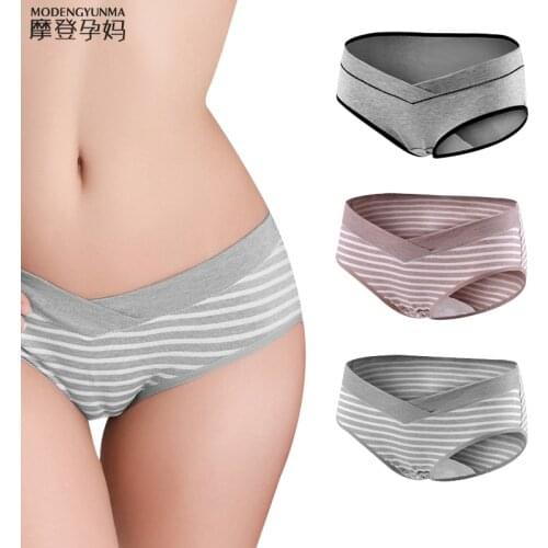 2021 Brands Women Underwear Panties Cotton Pregnancy Women Pregnant Clothes Comfortable Low-Waist Briefs M L XL XXL 3PCS/Set