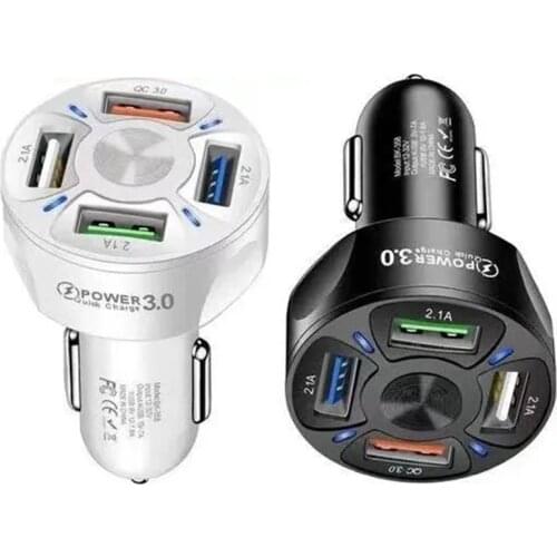 4 Ports USB Car Charge 48W Quick 7A Mini Fast Charging For iPhone 11 Xiaomi Huawei Mobile Phone Charger Adapter in Car NEW 2021