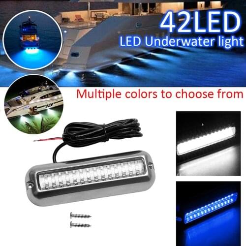 42 LED 50W Stainless Steel Underwater Pontoon Boat Transom Lights Water Landscape Lighting for Marine Boat Accessories Marine