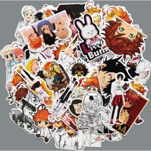 48Pcs Japan Anime The Promised Neverland Graffiti Cartoon Stickers For Luggage Laptop Skateboard Bicycle Decal Pegatina