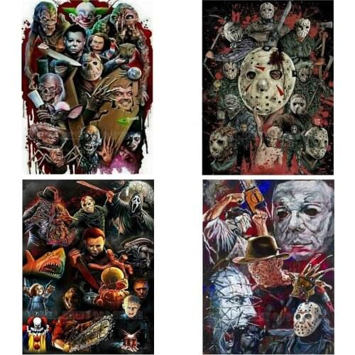 5D DIY diamond embroidery Skull Ghost Clown Shark Vampire Full Drill diamond painting cross stitch crystal Craft Home Decor Gift