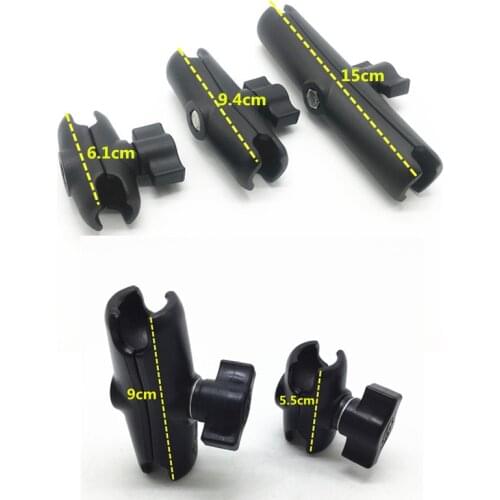 Aluminum 15cm 9.4cm 9cm 6.1cm 5.5cm Long Double Socket Arm for 1-Inch Ball Bases for Cell Phone Holder
