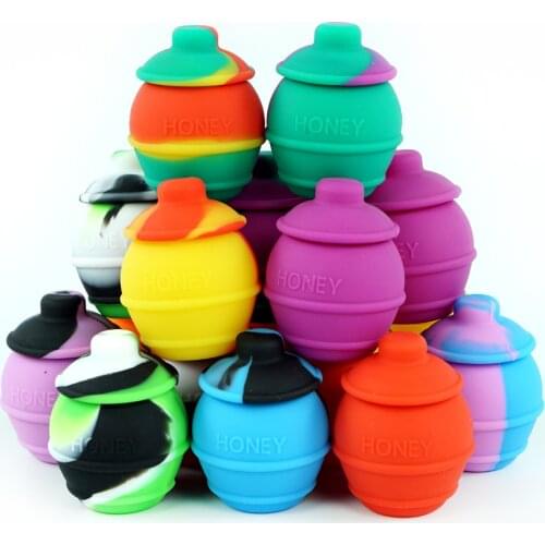 1Pc 35ml Honeybee Silicone Container Jar Non Stick Silicone Jar Wax Jar For Liquid Cream Storage