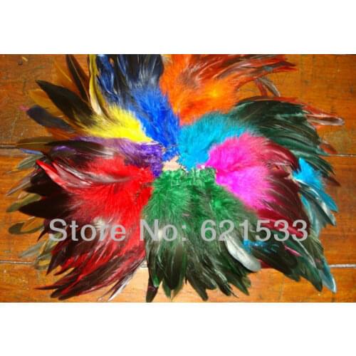 Plume decoration! 200Pcs/Lot 8 COLOR MIX HALF BRONZE SCHLAPPEN ROOSTER FEATHERS 5-7",feathers for crafts