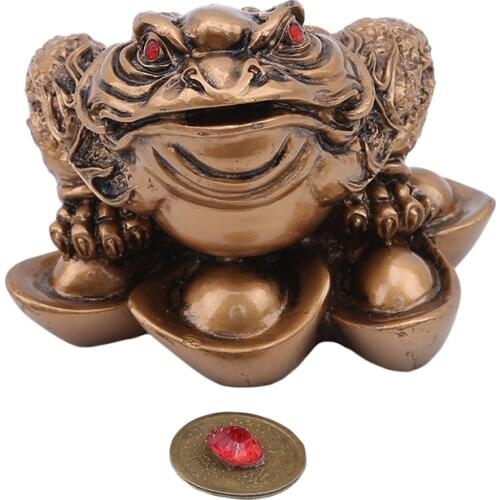 Large Lucky Frog Figurines Ingot three-legged Frog Feng Shui Furnishings Shop Opening Tabletop Ornaments Home Office Decoration