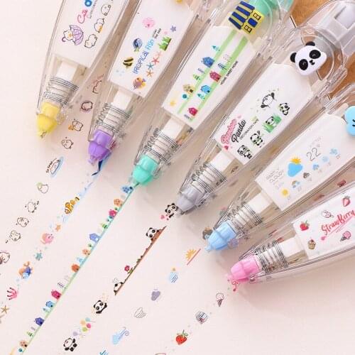 Childrens Creative Correction Tape Baby Painting Toy Sticker Pen Cute Cartoon Book Decoration Kids Novelty Floral Sticker Tape