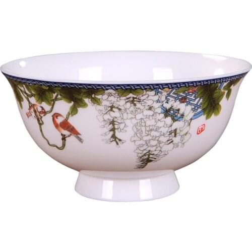 Jingdezhen Ceramic Rice Household Bone China Rice Bowl Small Soup Bowl Goblet Bone China Noodle Bowl Practical Bowl Tableware