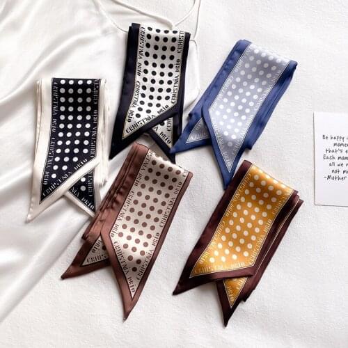 KOI LEAPING Aesthetic printing long hair scarf female Literary fashion decorative scarf headband tie wrist strap bag belt