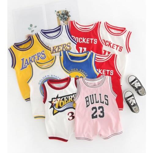 Newborn Baby Clothes Short Sleeve Girl Boy Clothing Sport Style Basketball Star Cotton Rompers Bebe Costumes White