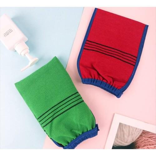 2pc Shower Spa Exfoliator Two-sided Bath Glove Body Cleaning Scrub Mitt Rub Dead Skin Removal