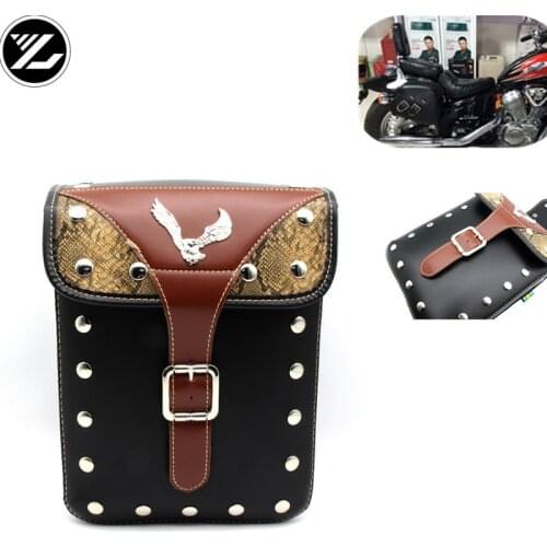 Motorcycle Saddle Bag Pu Leather Motorcycle Side Tool Tail Bag Luggage Bag for yamaha Harley suzuki kawasaki bmw ducati Triumph