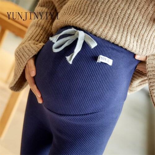 Pregnant clothes Stretch Drawstring Maternity Leggings Autumn Winter New Stylish Warm Pregnancy Clothes Trousers for Pregnant