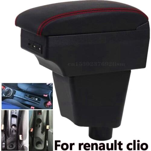 For Renault Clio 4 Armrest For Renault Clio 3 III IV Car Armrest box Car accessories Storage box cup holder ashtray USB