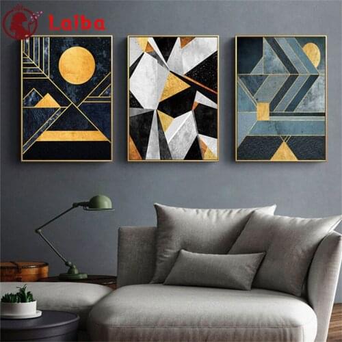 Full square Round Abstract geometric home drill Diamond embroidery 5D DIY diamond Painting Cross Stitch Rhinestone Mosaic3pcs