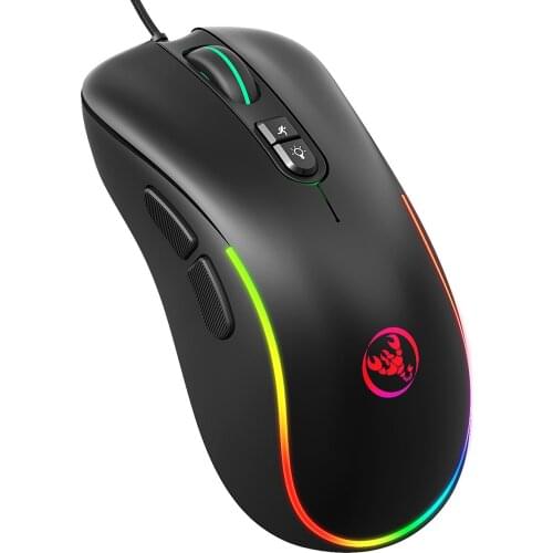J300RGB Wired Gaming Mouse 7-Key Macro Programming Mouse 6400DPI Gaming Mouse For PC Laptop Desktop Programming Gaming Mouse