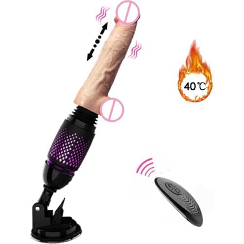 Realistic Telescopic Dildo Vibrator Remote Control Heating Artificial Penis Butt Plug Anal Sex Machine Erotic Sex Toys For Woman