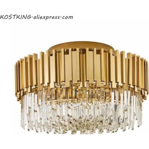 Luxury Crystal Room Ceiling Lights Modern Gold Round Ceiling Crystal Led Home Interior Lighting Fixtures