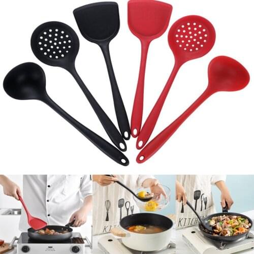 Silicone High temperature resistance Non Stick Kitchen Utensils with Extended Handle Seamless Cooking Tools Accessories