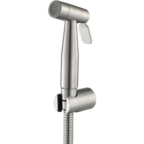 Bathroom Bidet Faucet Sprayer Stainless Steel Brushed Chrome Bidet Sprayer Set for Toilet Shattaf Shower Bidet Doucheing