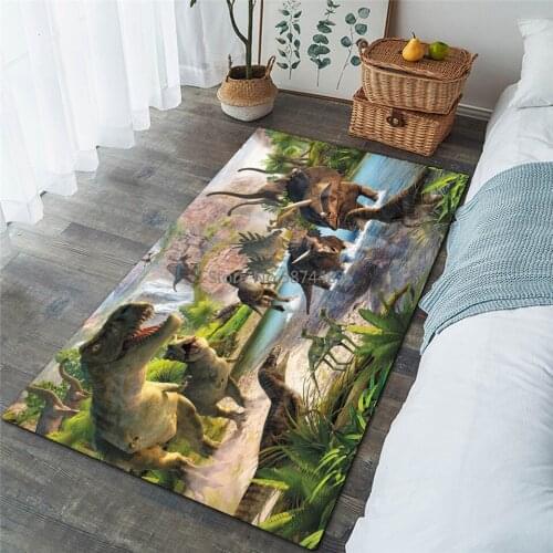 Dinosaur Shaggy Anti-Skid Floor Mat 3D Carpet Non-slip rug Dining Room Living Room Soft Child Bedroom Mat Carpet Home Decor