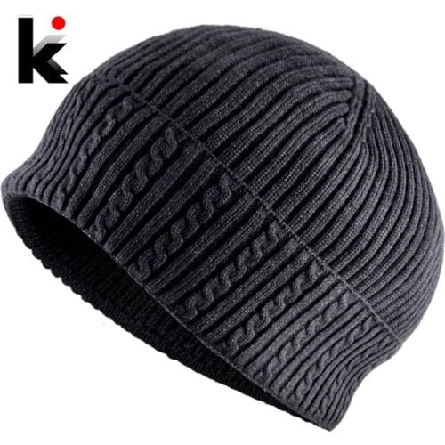 High Quality Knitted Hat Men Autumn Winter Solid Knitting Wool Skullies Beanies Women Touca De Inverno Soft Bonnet Cap Gorros