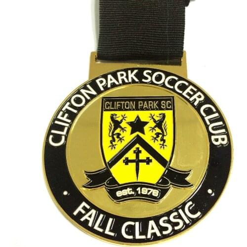 Custom Gold Medal for Sport Events with Stock Medal Ribbon as Award Medal 60mm Diameter Sport Medal