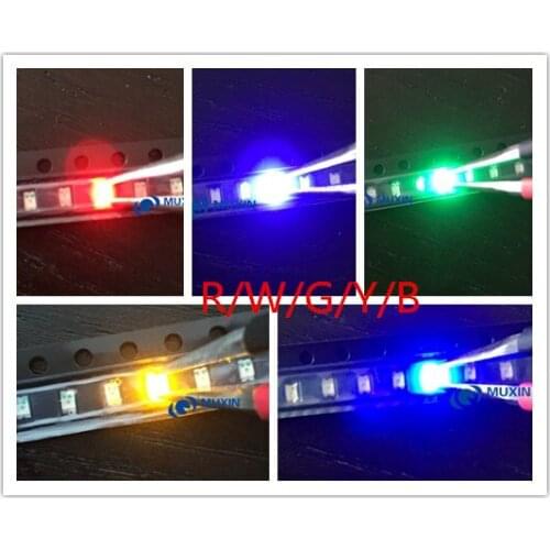 0805 SMD LED Kit 5 Colors 100Pcs/Lot White Red Green Blue Yellow Light Emitting Diode Set Wholesale