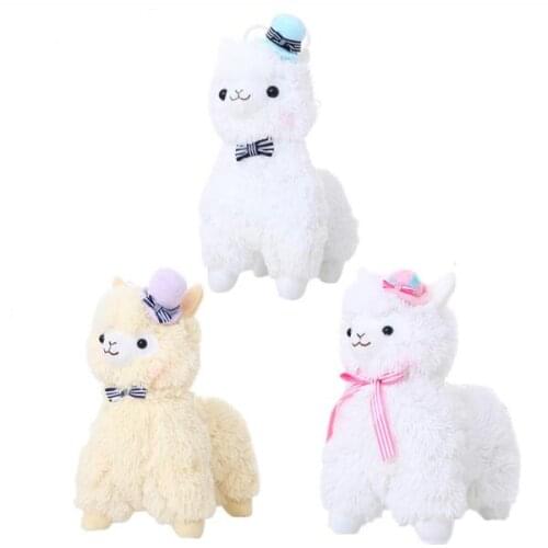 1pc 35cm 45cm Arpakasso Alpacasso Alpaca with Topper Hat Bow Sheep Stuffed Plush Soft Pillow Doll Toy Christmas Gift