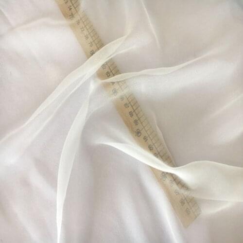 Silk Tulle Thin Silk Gauze Fabric 100% mulberry silk White color 3.5 mm 90 cm 35'' wide 15 gsm 100 meters small wholesale